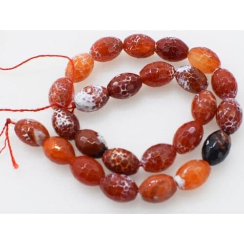 Loose beads red FIRE AGATE egg faceted 12*16MM 15" for DIY jewelry making FPPJ wholesale beads nature gem stone