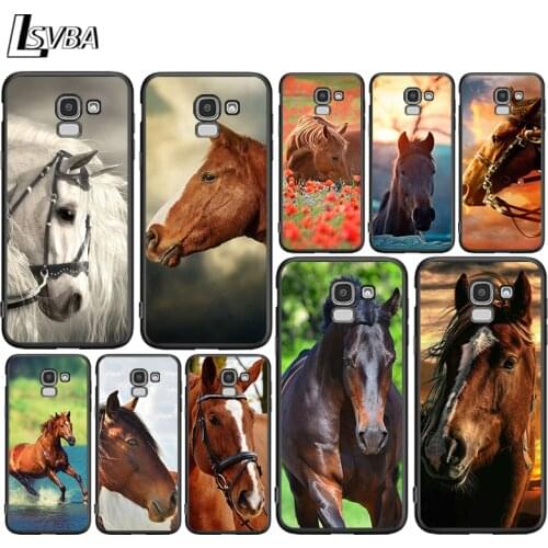 Animal Horse for Samsung Galaxy j8 j7 j6 j5 j4 j3 j2 Core Prime Star Duo Plus 2018 2017 2016 Black Phone Case