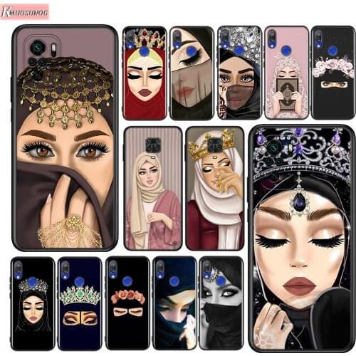Arabic Hijab Girl Queen Silicone Cover For Xiaomi Redmi Note 10 10S 9 9S Pro Max 9T 8T 8 7 6 5 Pro 5A Phone Case