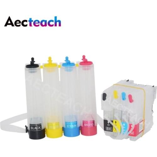 Aecteach LC 65 Continuous Ciss Ink Tank For Brother DCP-J140W 165C 185C 195C 197C 365CN 375CW 385C 390CN Printer Ciss System