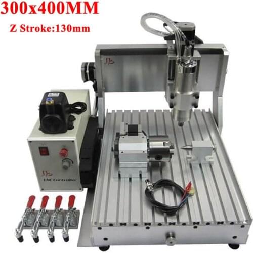 CNC 3040 4axis 800w 1.5kw 2.2kw router milling engraving machine water cooling usb mach3 wood drilling machine z stroke 130mm