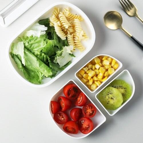 Lunch box Childrens school food container Wheat straw material Leak-proof square lunch box with compartment