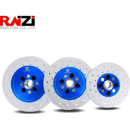 Raizi 100/115/125mm Diamond Grinding Cutting Disc M14 Double Sided Granite Marble Stone Grinding Wheel Vacuum Brazed Saw Blade