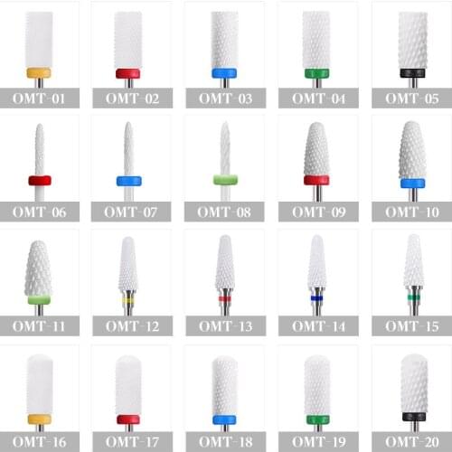 TIANMI Round Ceramic Nail Drill Bit for Electric Manicure Drills Machine Milling Cutter Nail Files Buffers Nail Art Equipment