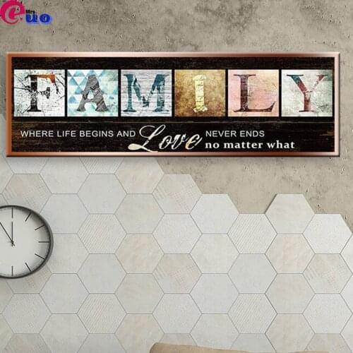 Family Letter Full Square/Round Drill 5D DIY Diamond Painting Cross Stitch Large Size 3D Embroidery Mosaic Home Decor Gifts