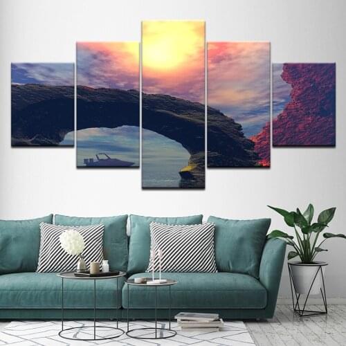 Wall Art Painting 5 Pieces Set National Park Sunset Picture Print on Canvas for Home Decoration Wall Art Picture for Living Room