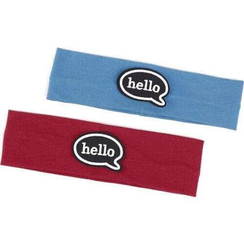 Newborn HELLO Character Printing Fashion New Headband Soft Stretch Hairband Casual Children Headwear Turban Hair Accessories