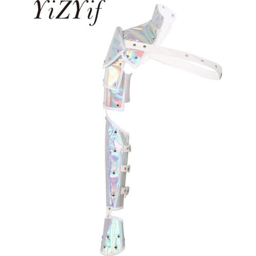 2PCS Medieval Knight Gothic Arm Sheath PU Adjustable Metal Rivets Shoulder Armors with Arm Strap Set Cosplay Costume Accessories