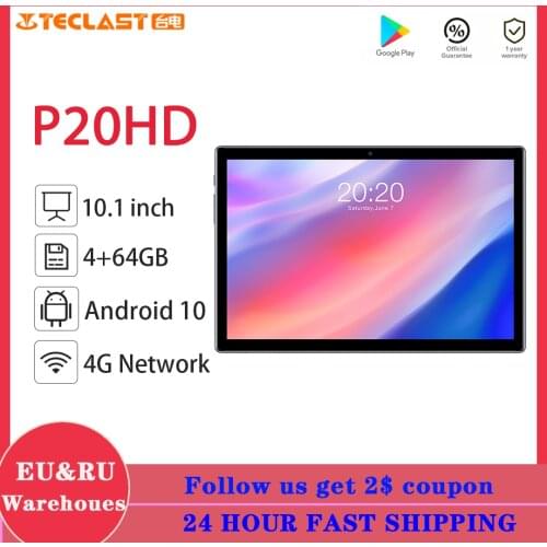Teclast P20HD Android 10 Tablets 4G Network Phone Call Octa Core 10.1 inch IPS 1920×1200 4GB RAM 64GB ROM SC9863A Tablet pc