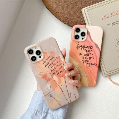 For iPhone 11 Cute Art Oil Painting Shockproof Phone Case For iPhone 12 Mini 11 Pro Max 7 8 Plus XS Max X XR SE 2020 Soft Cover