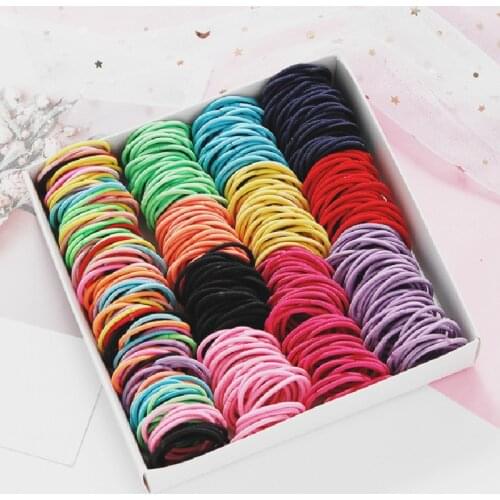 100pcs/lot 3CM Hair Accessories Girls Rubber Bands Scrunchy Elastic Hair Bands Kids Baby Headband Decorations Ties Gum for Hair