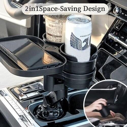 Universal Car Cup Holder And Organizer 2 In 1 Car Cup Holder Expander Adapter Table Multifunctional Vehicle Water Cup Holder
