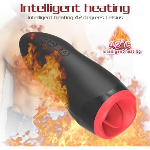 10 Speeds Vibrating Heating Blowjob Male Masturbator Oral Sex Cup Vibrator Sex Toys for Men Sex Masturbation Cup Erotic Toys