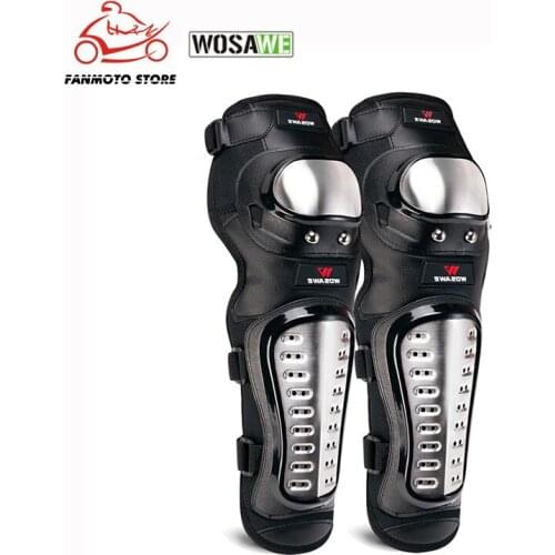 WOSAWE Motorcycle Knee Guard Motorbike Knee Guard Protective Guard Gear MTB Knee Protector Motocross Stainless Steel Kneepads