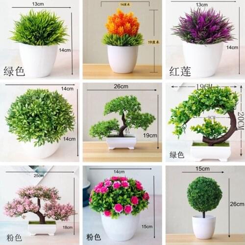 Green Pink Purple Orange Red White Yellow Artificial Flower Grass Leaves Plants Bonsai Home Bedroom Living Room Decoration