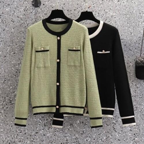 Nkandby Plus Size Spell Color Knitted Sweaters 2021 Autumn Women Fashion Slim Pullovers Jumpers Large Short Knitwear Top Female