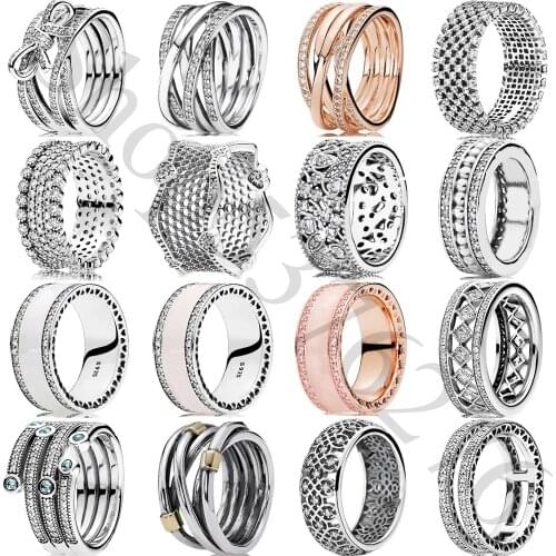 925 Sterling Silver Lavish Honeycomb Lace Entwining Forever Hearts of Europe Ring For Fashion Women Bead Charm Gift DIY Jewelry