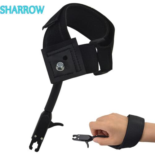 1pc Wristband Release Aid Compound Bow Black Archery Bow Shooting Trigger Caliper Release Outdoor Hunting Training Accessories