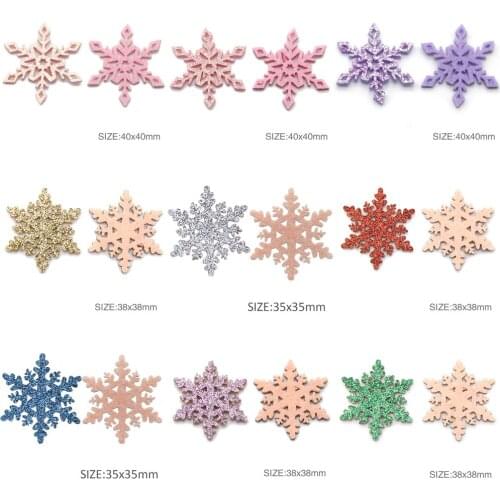 10pcs/set 35x35mm Snow Glitter Patch Hair Accessories Decoration DIY Supply Handmade Material Gift Sewing,10Yc10324
