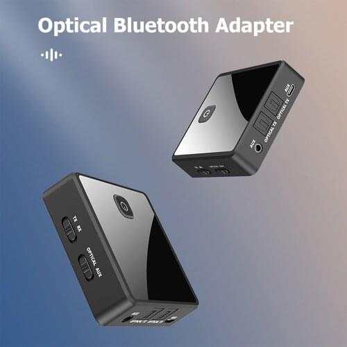 2 in 1 Bluetooth 5.0 Transmitter Receiver TV Speaker 3.5mm AUX Toslink Optical Adapter Audio Music Wireless Transmitter Receiver