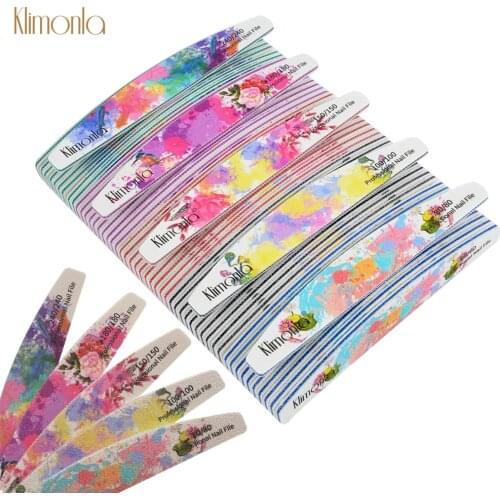 3/5/10pcs Nail Files for Manicure 80/100/150/180/240 Grit Professional Flower Printed Nail Sanding File Lotus Graffiti Designed