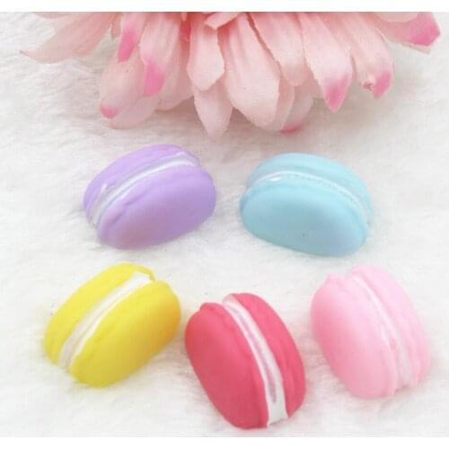 30pcs/lot kawaii flat back macaron mix colors DIY resin cabochons accessories