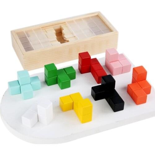 3D Wooden Toys Standing Building Block Toys Magic Block Game Brain Teaser Early Educational Stacking Bricks Toys