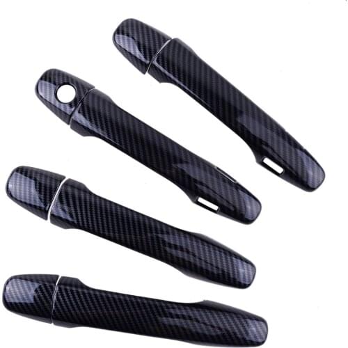 8Pcs/Set New Car Smart Door Handle Cover Trim Carbon Fiber Style Fit For Subaru Forester XV Crosstrek Legacy Levorg WRX Outback