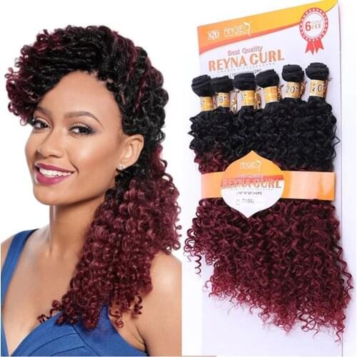 Free Shipping)16" 18" 20" 210Grams Hair Weave Afro Kinky Curly Hair Bulk Bundles weaving Synthetic Hair Extensions 6PCS/Pack