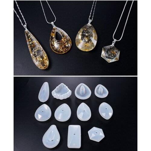 Free Shipping Silicone Mold Solid UV Resin DIY Jewelry Making Pendant Epoxy Resin Crystal Necklace Bracelet Earrings Geometric