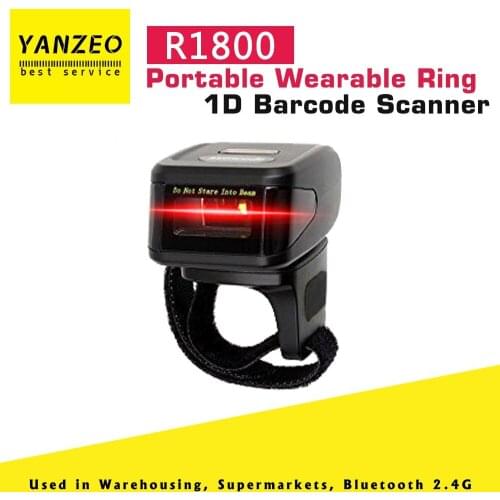 Yanzeo R1800 1D Wireless Barcode Scanner Portable Bluetooth Wearable Ring Finger Scanner