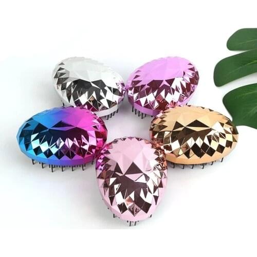 BlingBling Hairbrush Tangle Hair Brush Egg Shape Glitter Anti Static Styling Tools Hair Salon Hair Care Brushes Detangling Comb