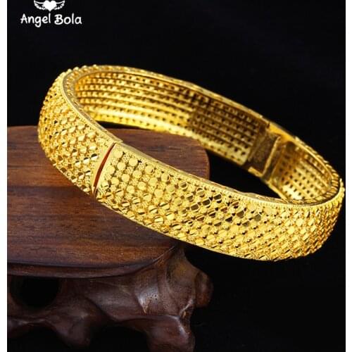 Ethiopian Bangle for Women Gold Color Dubai Wedding Gift Bracelet African Arab Bonzer Jewelry Muslim islam middle east Bangle