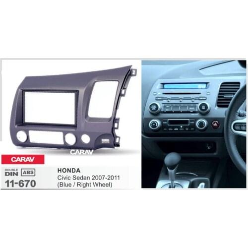 CARAV 11-670 Car Radio Fascia Panel for HONDA Civic Sedan 2007-2011 (Right Wheel) Stereo Fascia Dash CD Trim Installation Kit