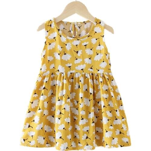 H983 Kids Dress 20201 New Cotton Spring and Summer Character Girls Party Dress Cotton Princess Dress Toddler Girl Dresses