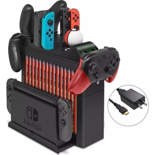 Charging Base Game Disc for Nintendo Switch Console Controller Stand Dock Docking Station Support Accessories Holder Kit Cradle