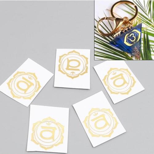 DoreenBeads Fashion Copper Resin Jewelry Craft Filling Material Gold Color Geometric Hollow DIY Making Jewelry Tools, 10 PCs