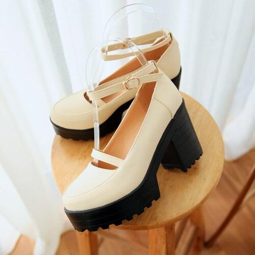 Elegant single shoe womens High Heel Pump super high heel 10.5cm womens banquet Japanese and Korean style waterproof platform