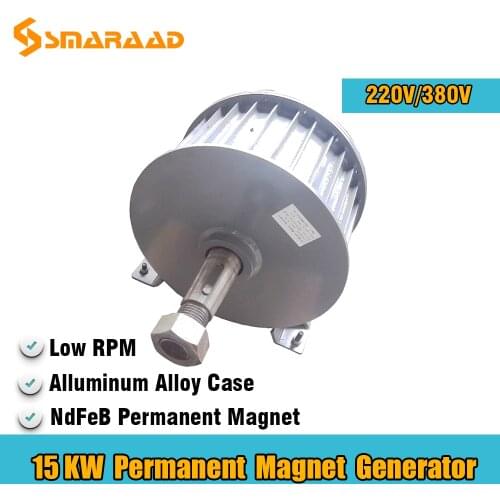 Low Speed 15KW 220V 380V Gearless Permanent Magnet Generator AC Alternators Use For Wind Turbine Water Turbine Factory price