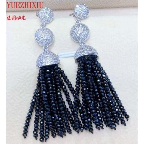 Hot sell European American styles natural jade stone micro inlay zircon accessories earrings fashion jewelry
