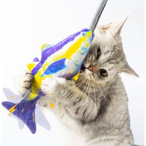 Interact Catnip Cat Toys Swing Fish&Tail with Bell for Cats Kitten Air Bag Control Cat Accessories Supplies Pet Products