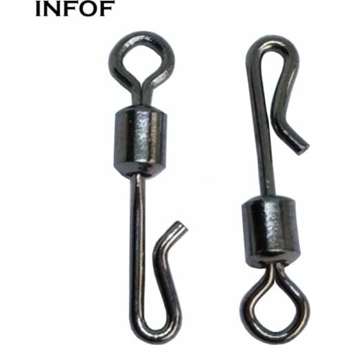 INFOF 100pcs/lot Fishing Swivels Quick Change Connector Saltwater Fishing Accessories Carp Fishing Tackle Bass pesca Emerillones