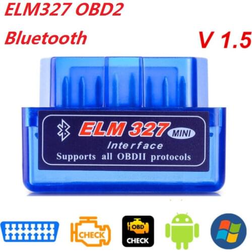 Top OBD V2.1 V1.5 mini ELM327 OBD2 Bluetooth Auto Scanner OBDII 2 Car ELM 327 Tester Diagnostic Tool for Android Windows Symbian