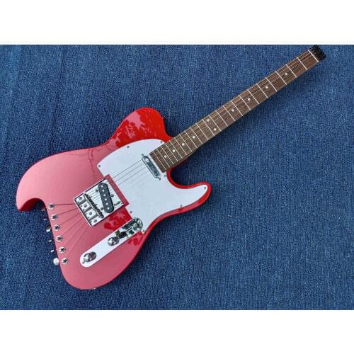Headless TL model red color fit for travel fine electric guitar BJ66