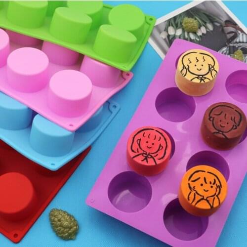 8 Even Cylinder Cake Model Silica Gel Aromatherapy Mode Candle Model High Temperature Resistance Easy Clean Silicone Mold Moldes