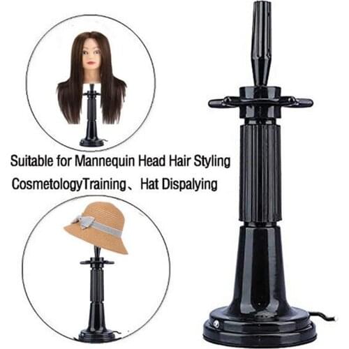 Tabletop Mannequin Head Stand Hairdressing Training Hat Holder Swivel Salon Supplies 38cm