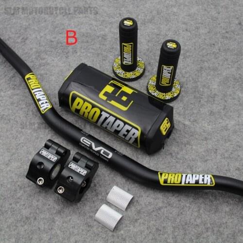 New 1 1/8" Handlebar For PRO Taper Pads Taper Handle Grips CNC Handlebar Clamp Fat Bar 1-1/8" Pit Bike Motocross Motor