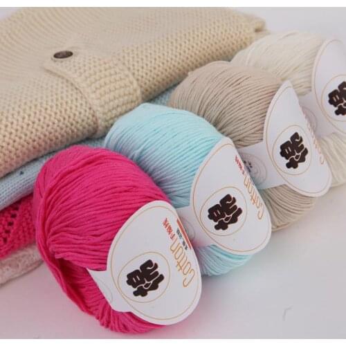 Retail 50g/ball Winters Soft Knitting Yarn Hand Knitting Crochet 100% Cotton Yarn Baby Wool Yarn DIY Sewing Craft Supplies FZ99