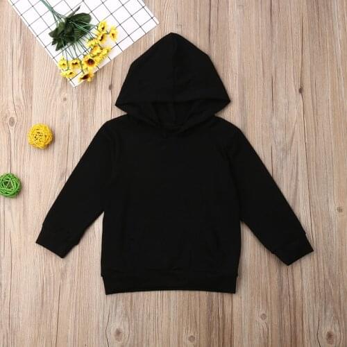 Pudcoco Toddler Baby Boy Girl Clothes Cotton Letter Print Hooded Casual Tops Sweatshirts Clothes