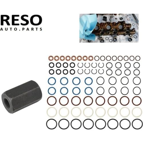RESO- Oil Rail Leak Repair Kit Tool O-rings Injector Seal Kits For Ford 6.0L 03-10 E-350 E-450 F-250 F-350 F-450 F-550 F650 F750